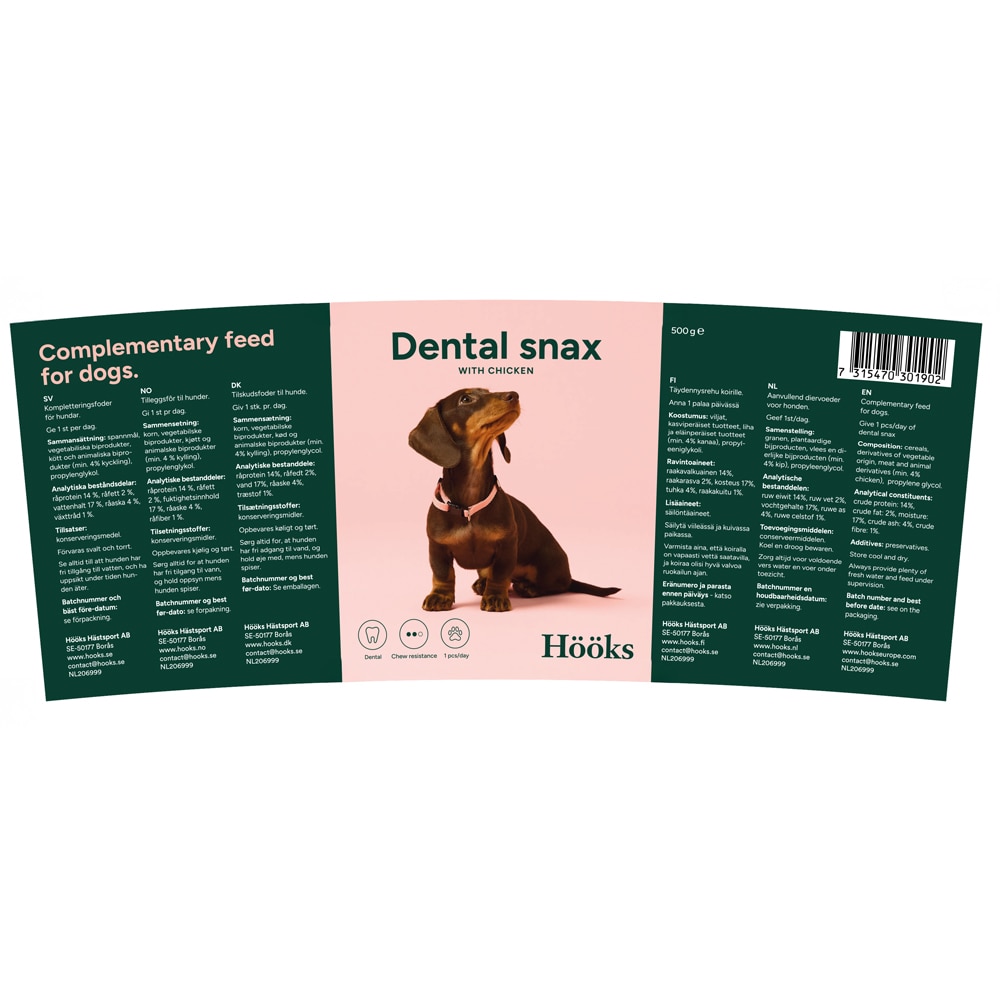 Dog chew  Dental Snax 500g Hööks