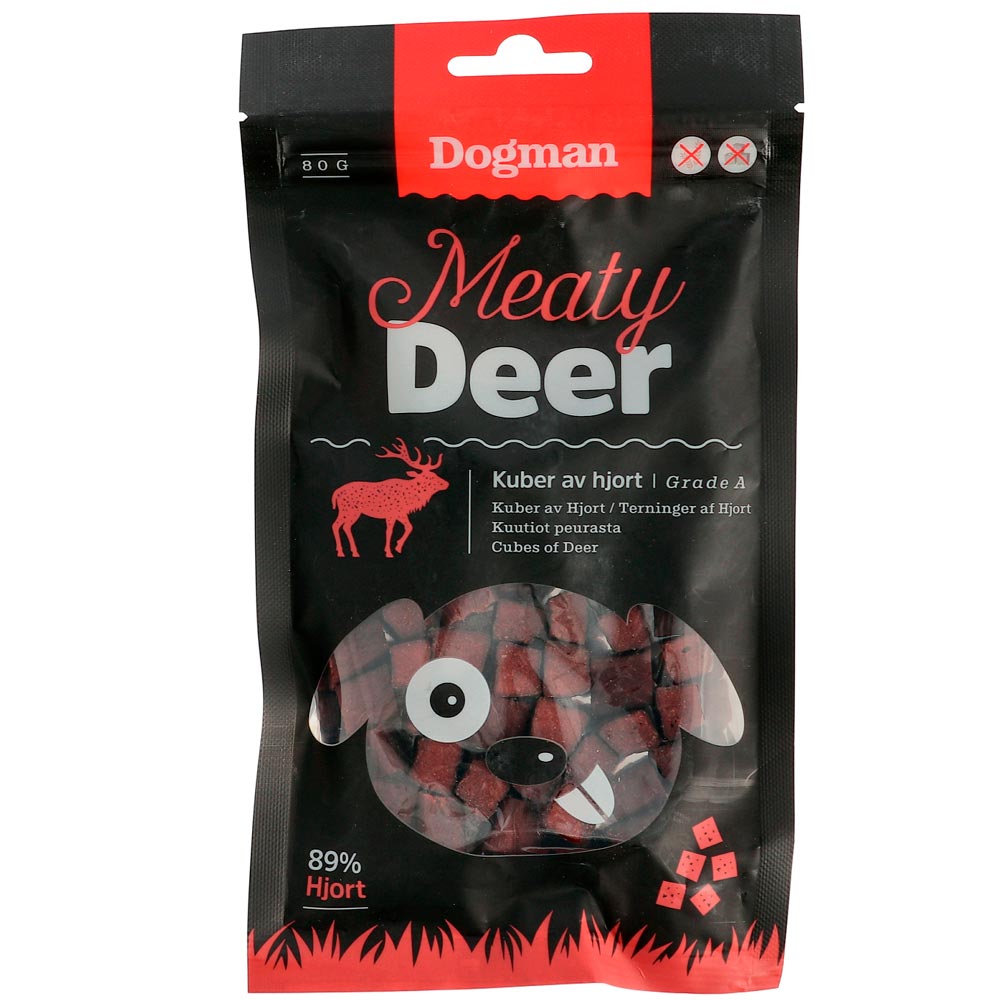 Dog treat  Kuber av Hjort 80g Dogman