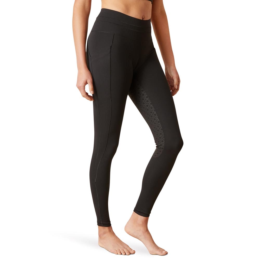 High waist riding tights. Full seat. Black. Women