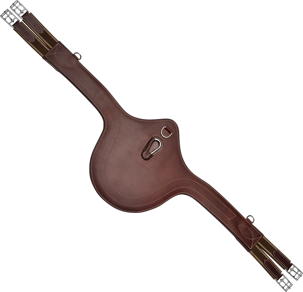 Leather girth with plate  Fairfield®