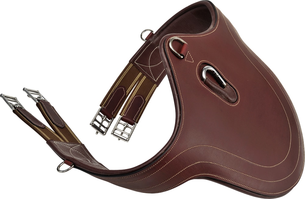 Leather girth with plate  Fairfield®