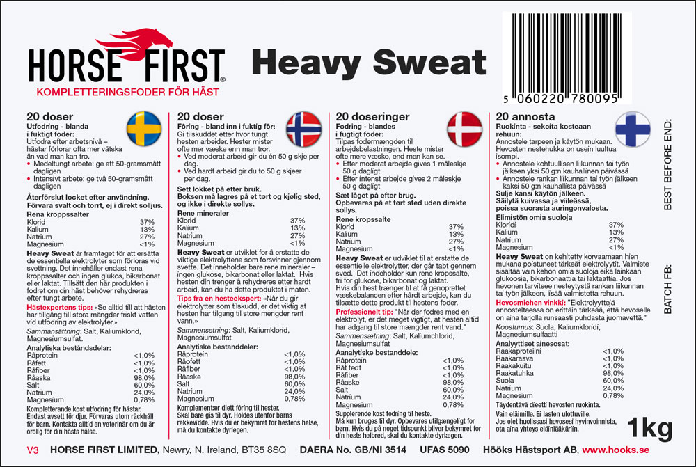 Feed supplements  Heavy Sweat 1kg HORSE FIRST®