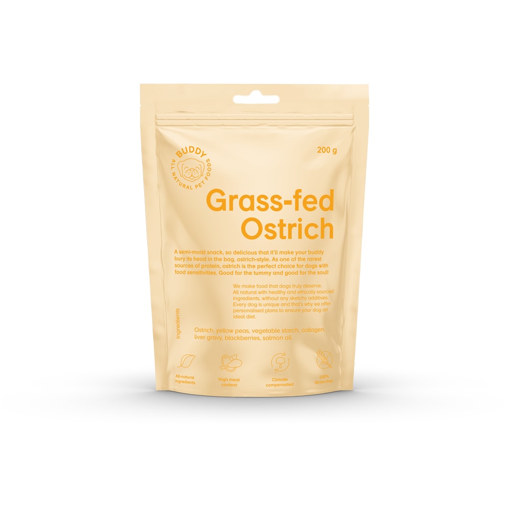 Dog treat  Semi-moist Snack Ostrich BUDDY