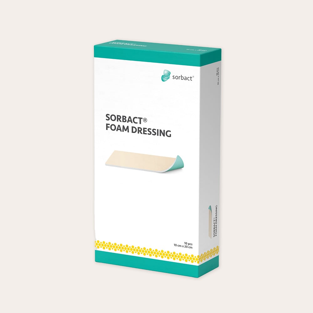  10-pack Foam Dressing 10x20 cm Sorbact