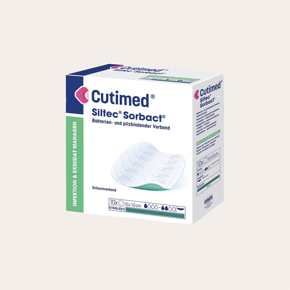  10-pack Cutimed Siltec 10x10cm Sorbact